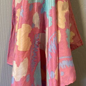 California Things Designer Scarf  100% Pure Silk Vintage Japan Vibrant 22" x 22"